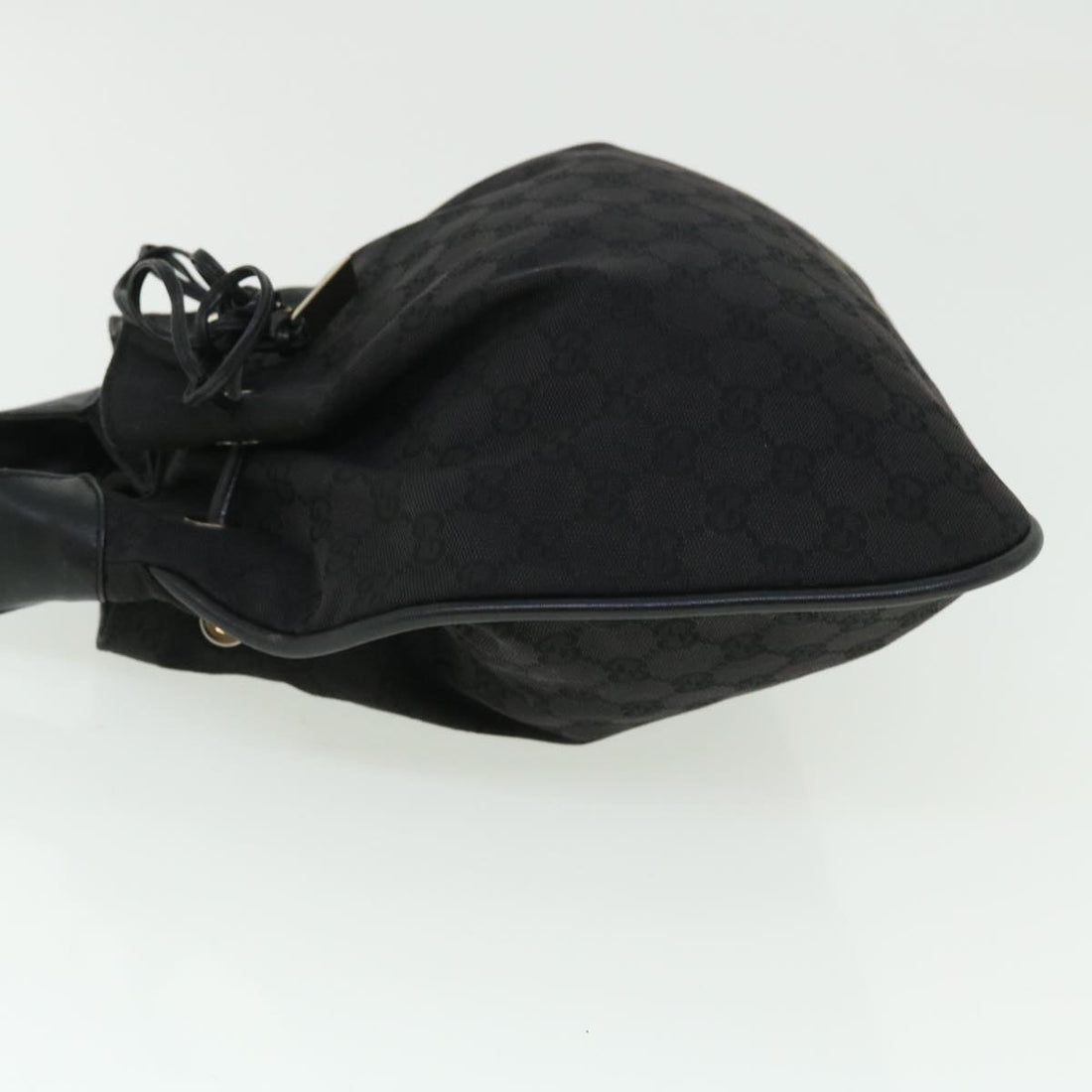 GUCCI GG Canvas Bamboo Shoulder Bag Black 001.4033 yk8328