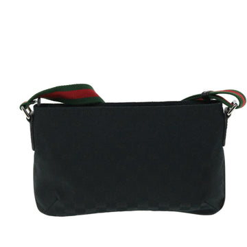 GUCCI GG Canvas Web Sherry Line Shoulder Bag Black Red Green 189749 yk8345