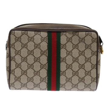GUCCI GG Canvas Web Sherry Line Clutch Bag Beige Red 63 01 012 yk8363B