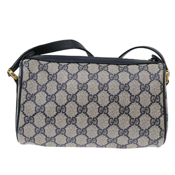 GUCCI GG Canvas Sherry Line Shoulder Bag Gray Red Navy 89 02 018 yk8374B