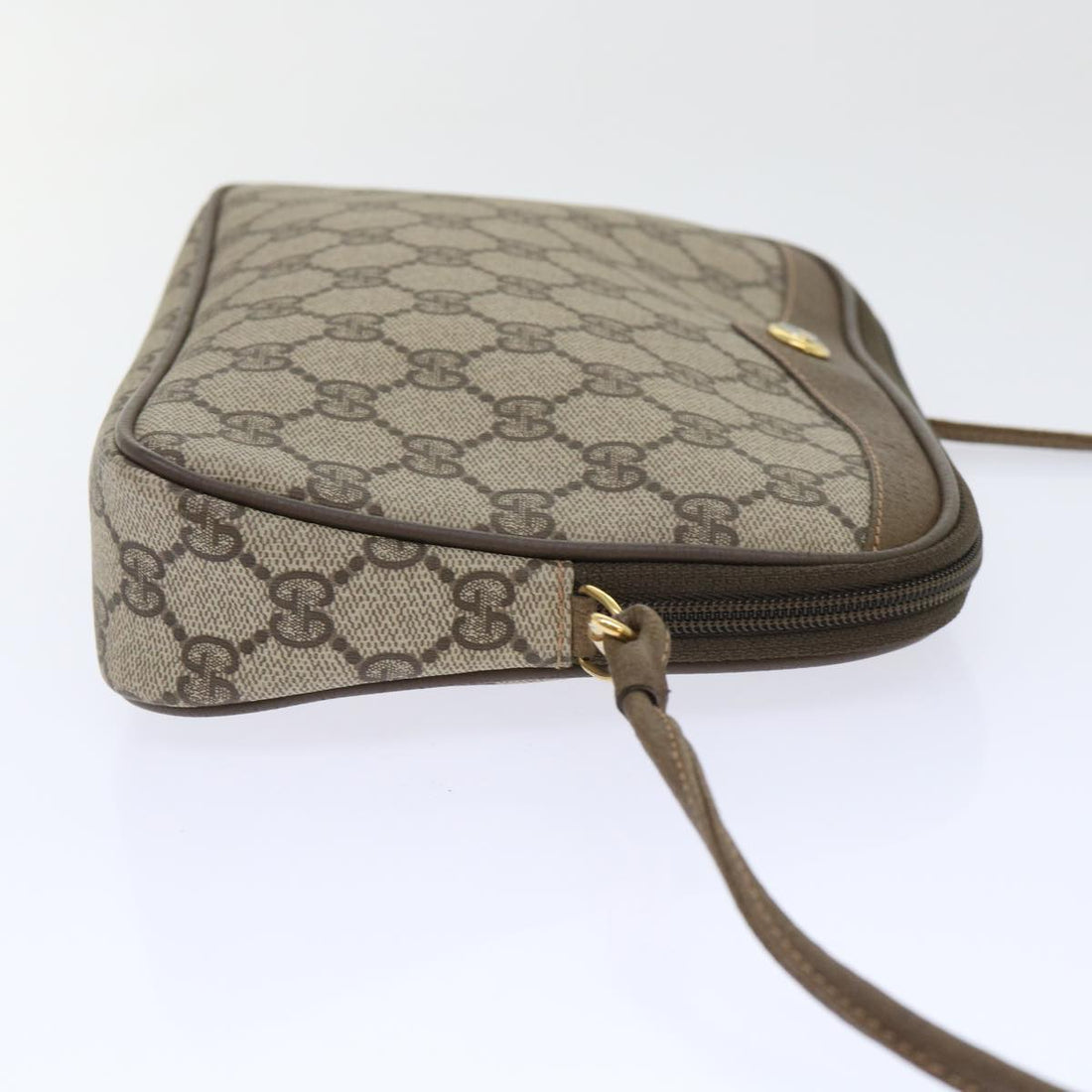 GUCCI GG Canvas Shoulder Bag PVC Leather Beige 97 02 068 yk8411