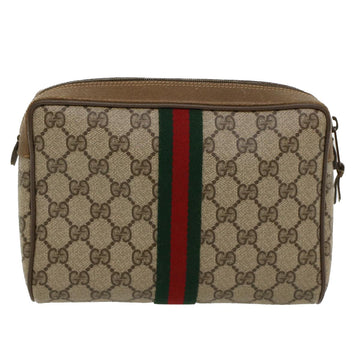 GUCCI GG Canvas Web Sherry Line Clutch Bag Beige Red Green 89 01 012 yk8427