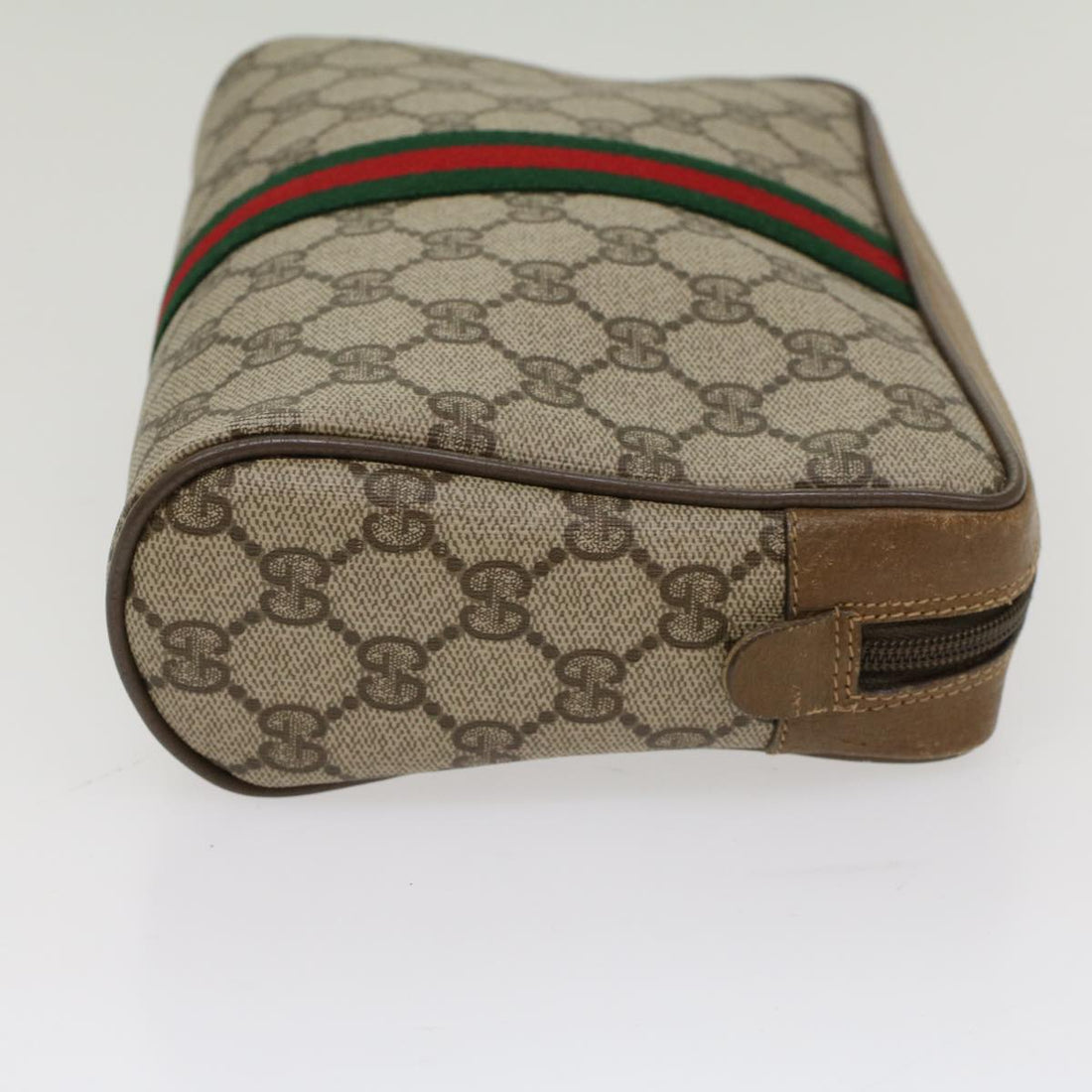 GUCCI GG Canvas Web Sherry Line Clutch Bag Beige Red Green 89 01 012 yk8427