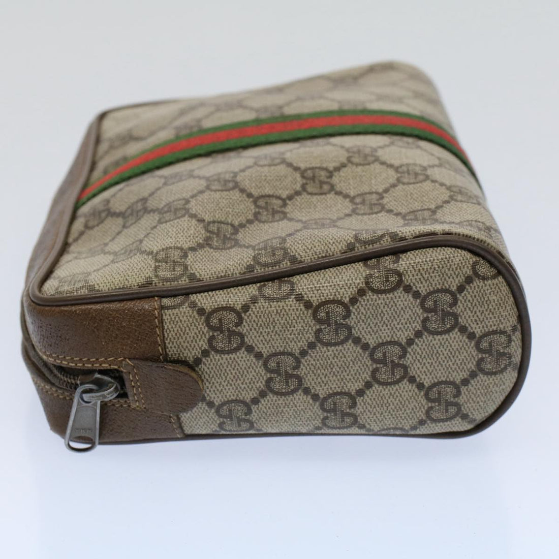 GUCCI GG Canvas Web Sherry Line Clutch Bag Beige Red Green 89.01.012 yk8503