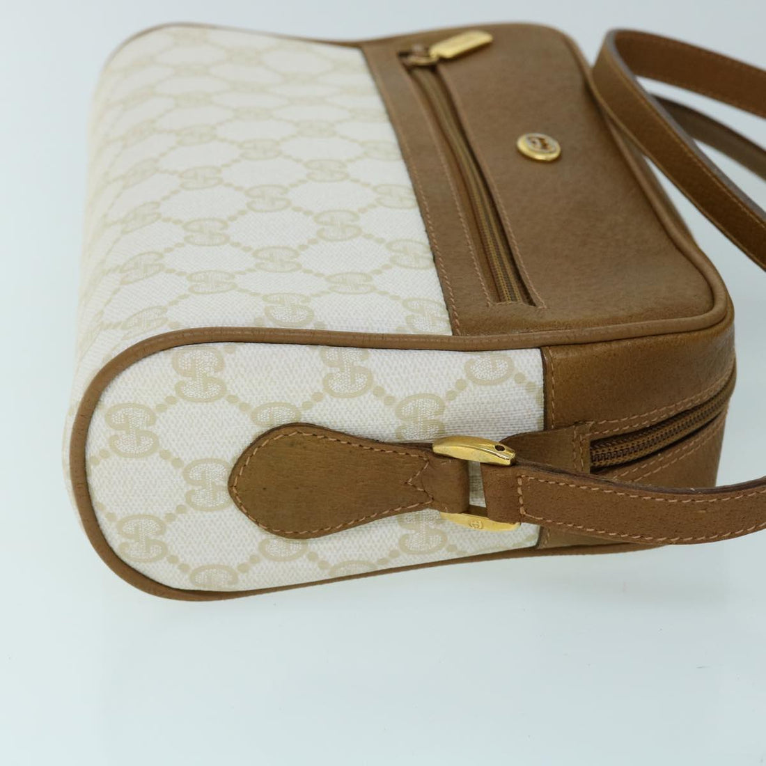 GUCCI GG Canvas Shoulder Bag PVC Leather Beige 119.02.087 yk8537