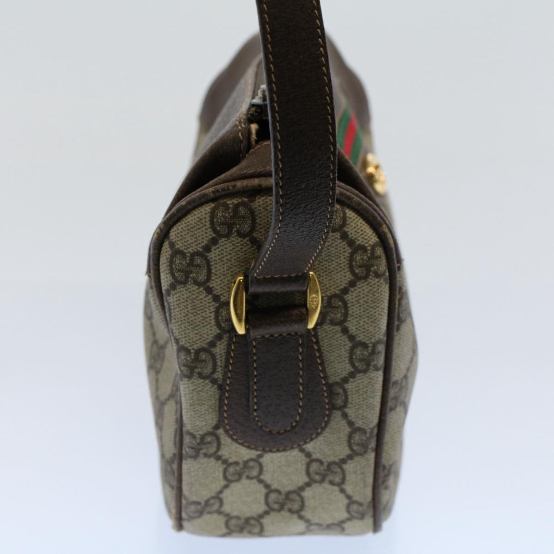 GUCCI GG Canvas Web Sherry Line Shoulder Bag Beige Red 001 115 0918 yk8549