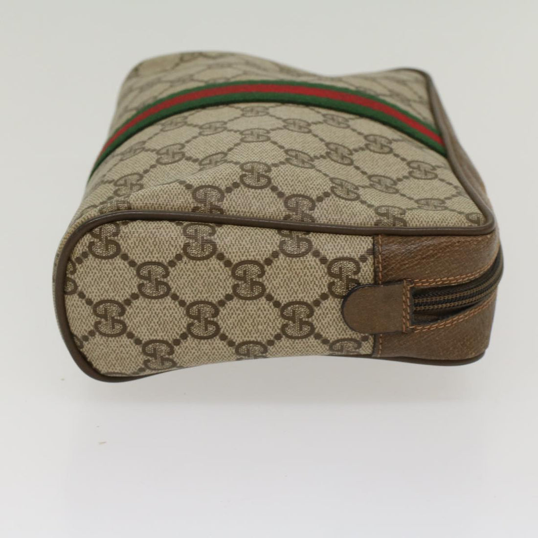 GUCCI GG Canvas Web Sherry Line Clutch Bag Beige Red Green 63.01.012 yk8564