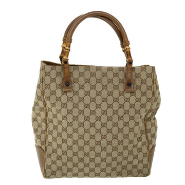 GUCCI GG Canvas Bamboo Hand Bag Beige 112530 yk8569