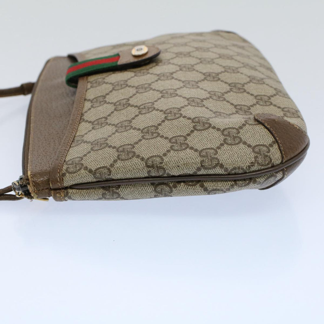 GUCCI GG Canvas Web Sherry Line Shoulder Bag Beige Red 904.02.026 yk8573
