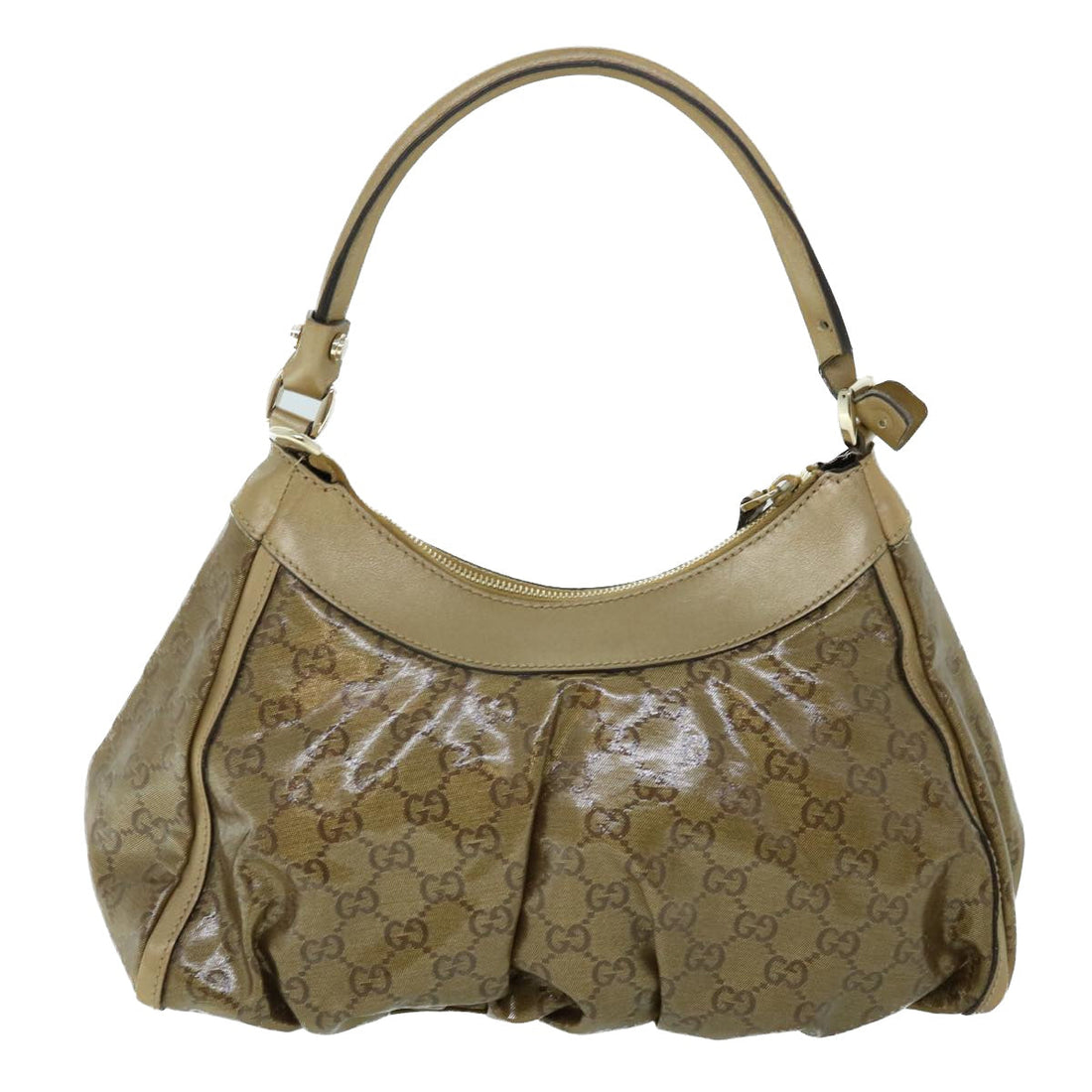 GUCCI GG Crystal Abbey Shoulder Bag Gold Tone 190525 yk8578