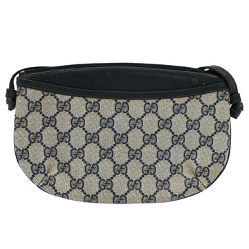 GUCCI GG Canvas Shoulder Bag PVC Leather Gray Navy 904.02.020 yk8603