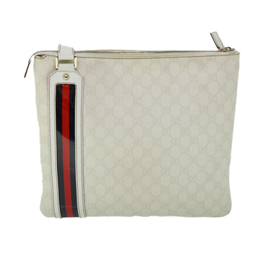 GUCCI GG Canvas Sherry Line Shoulder Bag White Red Navy 152608 yk8621