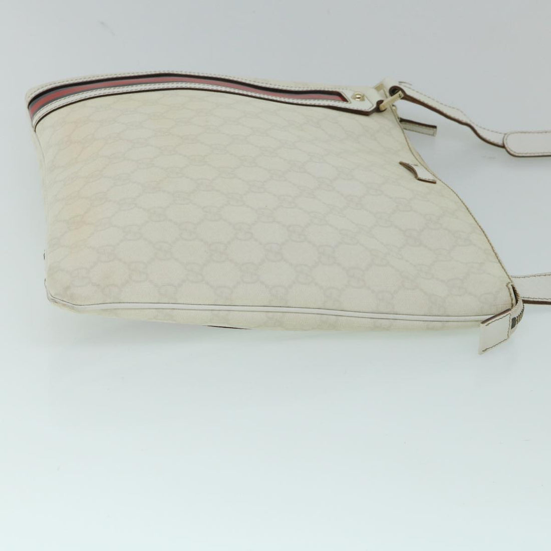 GUCCI GG Canvas Sherry Line Shoulder Bag White Red Navy 152608 yk8621
