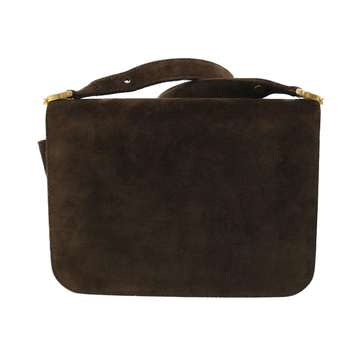 GUCCI Turn Lock Shoulder Bag Suede Brown yk8638