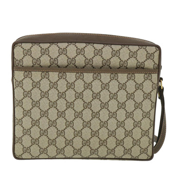 GUCCI GG Canvas Clutch Bag PVC Leather Beige 156.01.053 yk8651