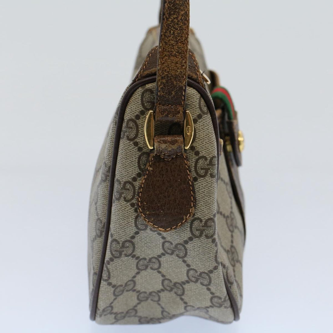 GUCCI GG Canvas Web Sherry Line Shoulder Bag Beige Red 89 02 032 yk8654