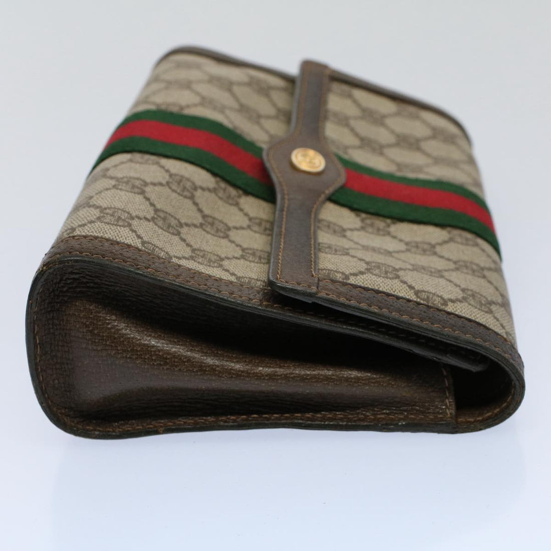 GUCCI GG Canvas Web Sherry Line Clutch Bag Beige Red 41 014 3087 25 yk8666