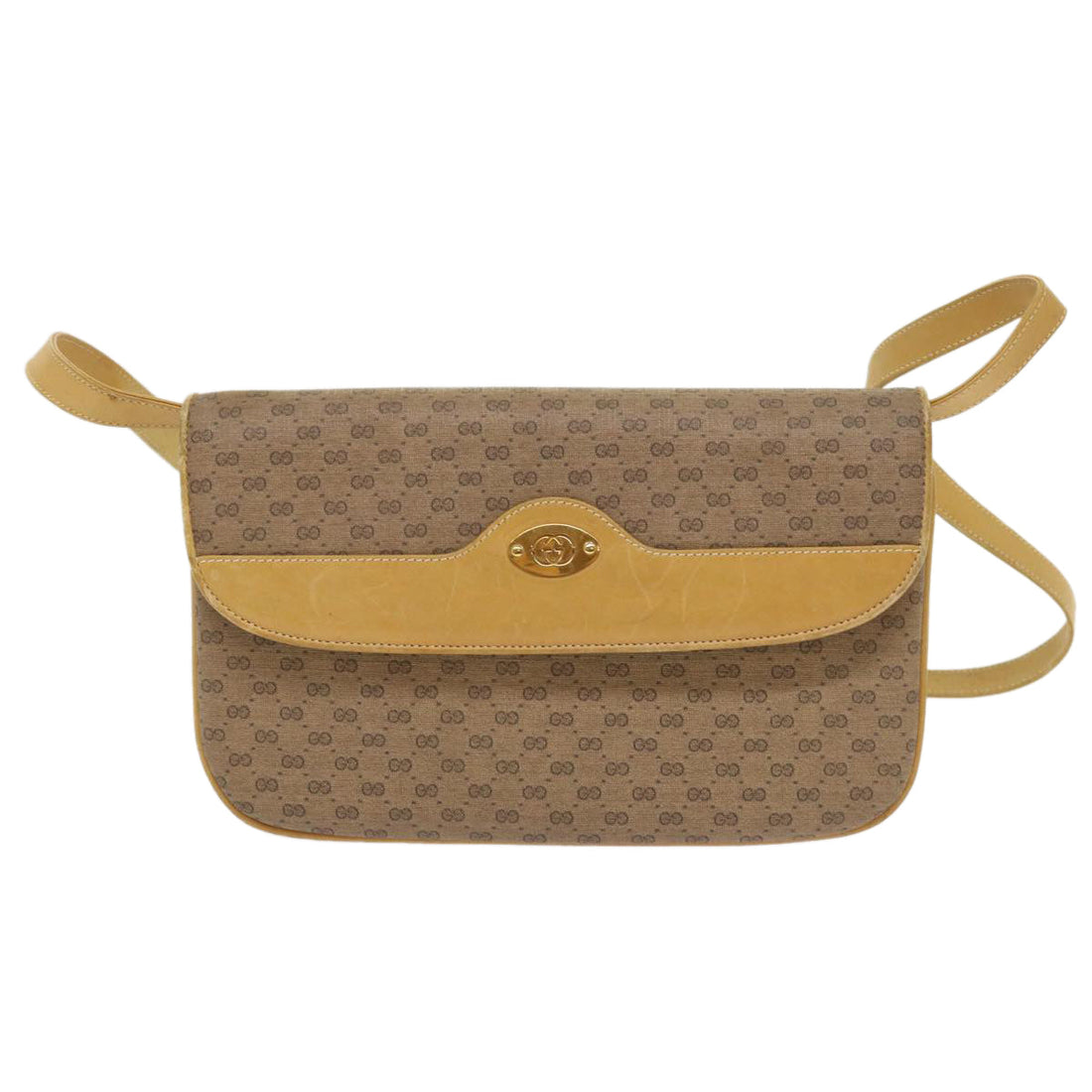 GUCCI Micro GG Canvas Shoulder Bag PVC Leather Beige 004 106 0024 yk8694