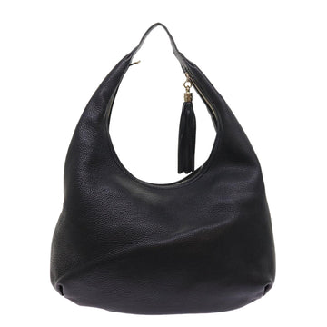GUCCI Soho Fringe Shoulder Bag Leather Black 282304 yk8698
