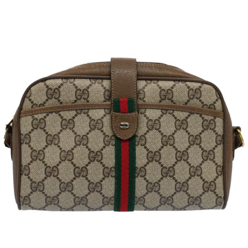 GUCCI GG Canvas Web Sherry Line Shoulder Bag Beige Red 116 02 055 yk8699