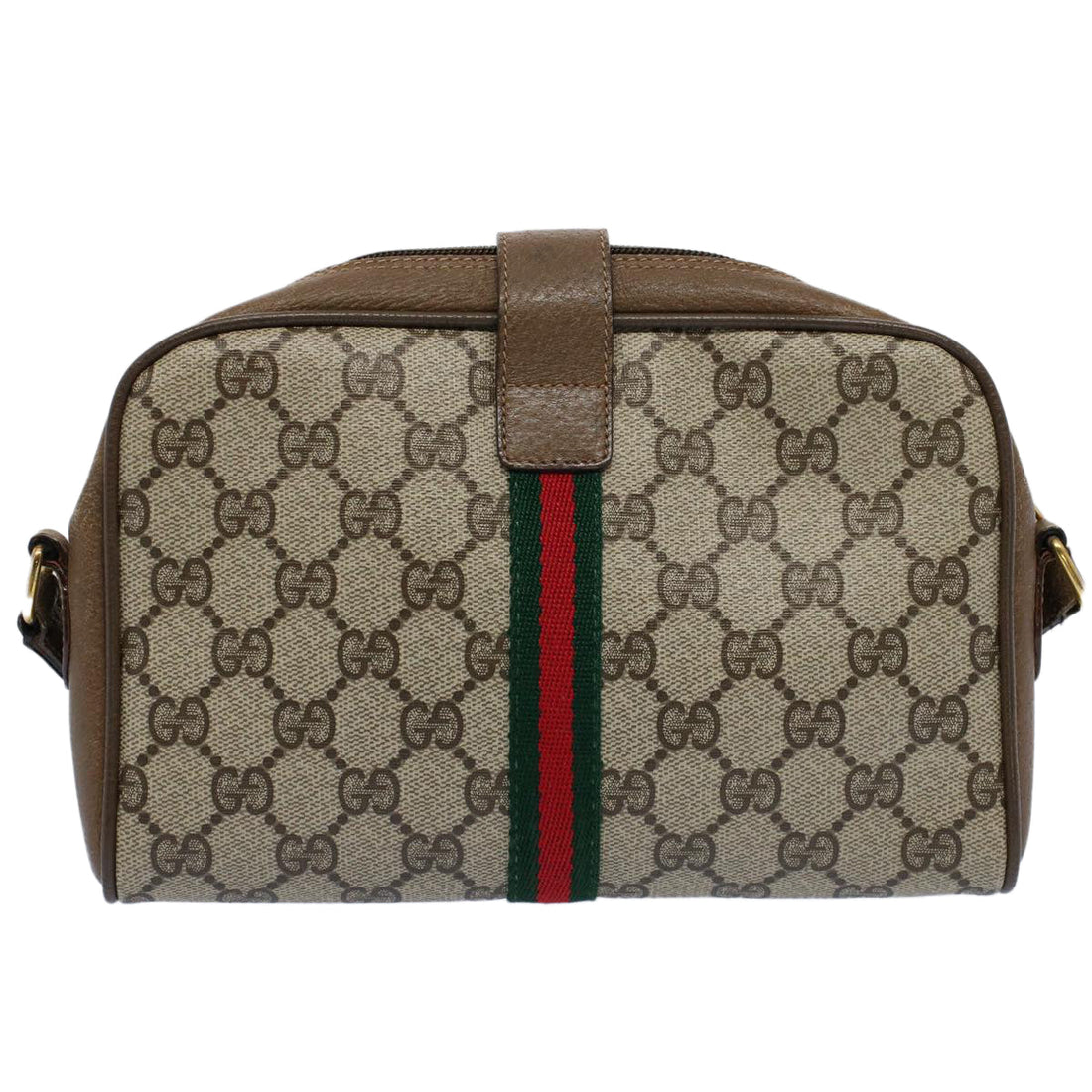 GUCCI GG Canvas Web Sherry Line Shoulder Bag Beige Red 116 02 055 yk8699