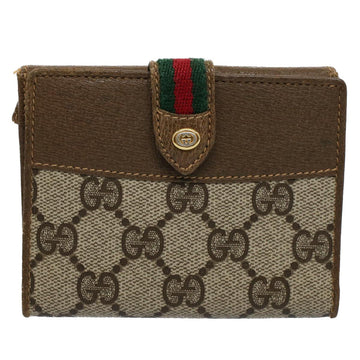 GUCCI GG Canvas Wallet PVC Leather Beige yk8700