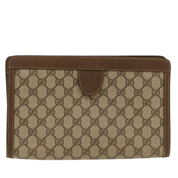 GUCCI GG Canvas Clutch Bag PVC Leather Beige 014 89 0102 yk8706