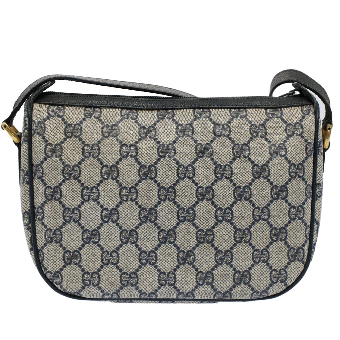 GUCCI GG Canvas Sherry Line Shoulder Bag Gray Red Navy 89 02 032 yk8710