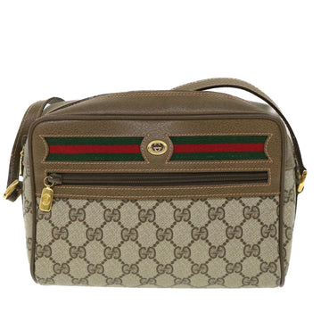 GUCCI GG Canvas Web Sherry Line Shoulder Bag Beige Red 56 02 087 yk8741