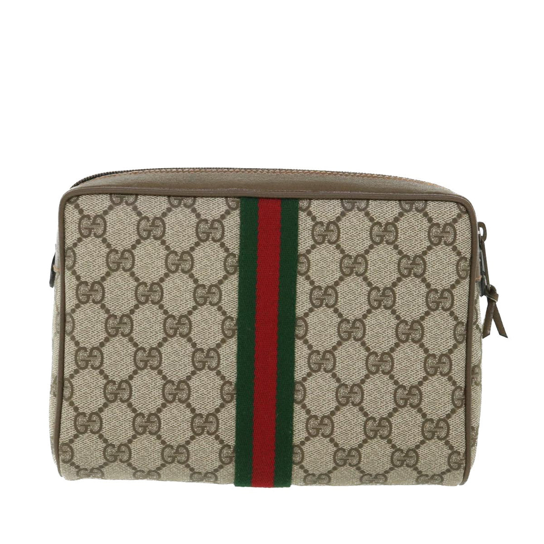GUCCI GG Canvas Web Sherry Line Clutch Bag Beige Red Green 89 01 012 yk8753