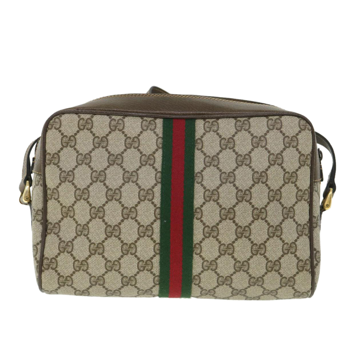 GUCCI GG Canvas Web Sherry Line Shoulder Bag Beige Red 001 4071 5 yk8754