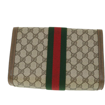GUCCI GG Supreme Web Sherry Line Clutch Bag Beige Red 89 01 006 yk8795