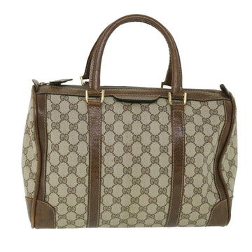 GUCCI GG Supreme Boston Bag PVC Leather Beige yk8820