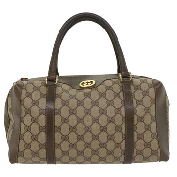 GUCCI GG Supreme Boston Bag PVC Leather Beige yk9009