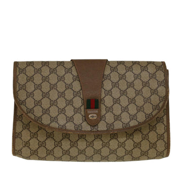 GUCCI GG Supreme Web Sherry Line Clutch Bag Beige Red 89 01 031 yk9173