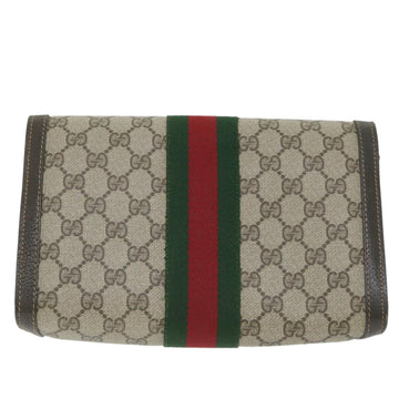 GUCCI GG Supreme Web Sherry Line Clutch Bag Red Beige 41 014 3087 25 yk9267
