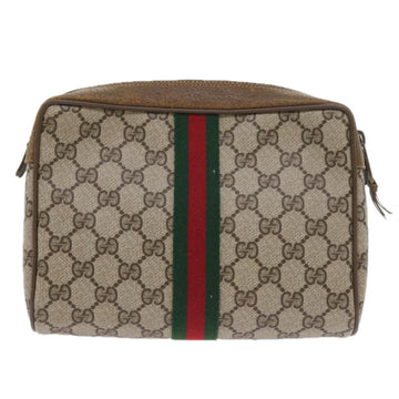 GUCCI GG Supreme Web Sherry Line Clutch Bag Beige Red 89 01 012 yk9279