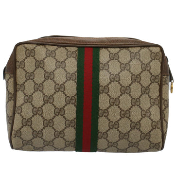 GUCCI GG Supreme Web Sherry Line Clutch Bag Red Beige 63 01 012 yk9290