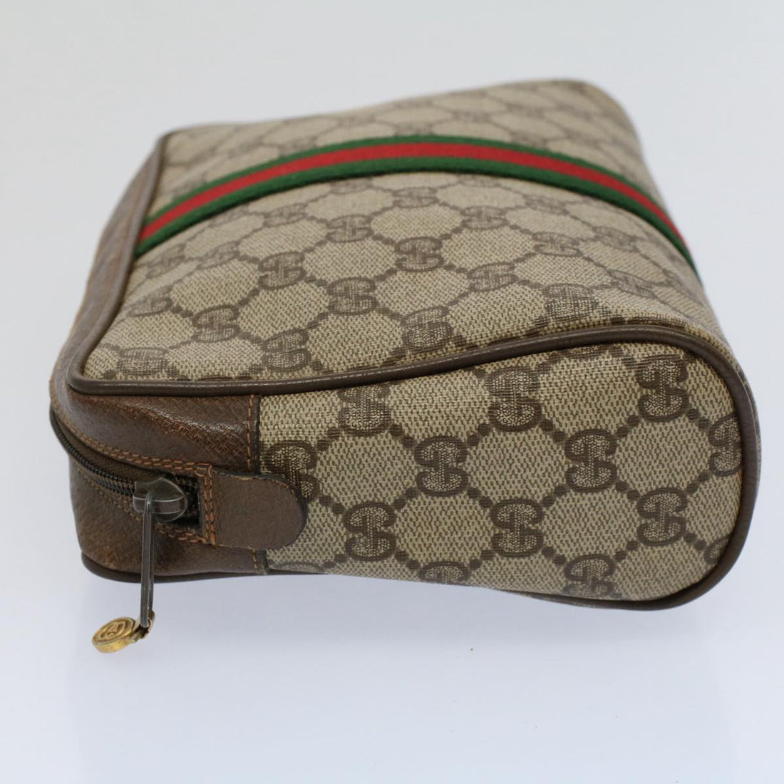 GUCCI GG Supreme Web Sherry Line Clutch Bag Red Beige 63 01 012 yk9290