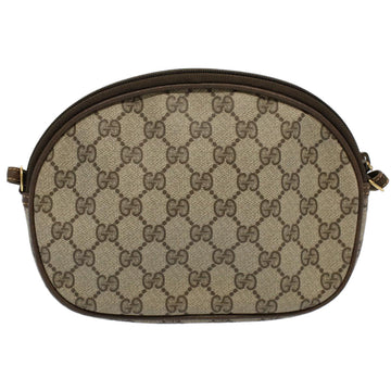GUCCI GG Supreme Shoulder Bag PVC Leather Beige yk9383