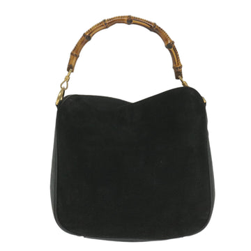 GUCCI Bamboo Shoulder Bag Suede Black 001 1781 1638 yk9409