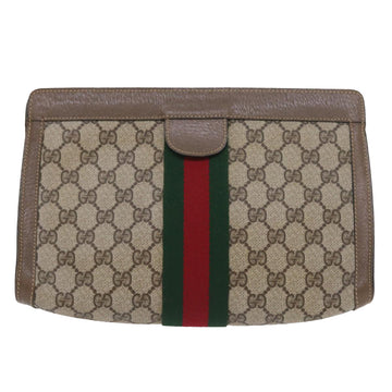 GUCCI GG Supreme Web Sherry Line Clutch Bag Beige Red 89 01 002 yk9437