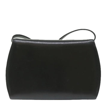 GUCCI Bamboo Turn Lock Shoulder Bag Leather Black 004 46 0474 yk9494