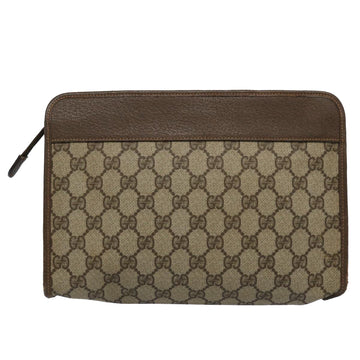 GUCCI GG Supreme Clutch Bag PVC Leather Beige 014 122 yk9577