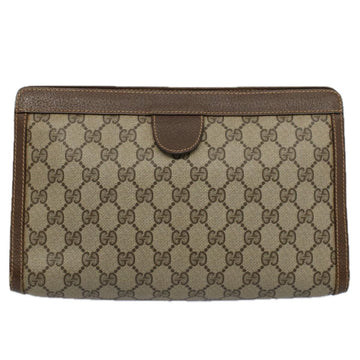 GUCCI GG Supreme Clutch Bag PVC Leather Beige 014 89 0192 yk9589
