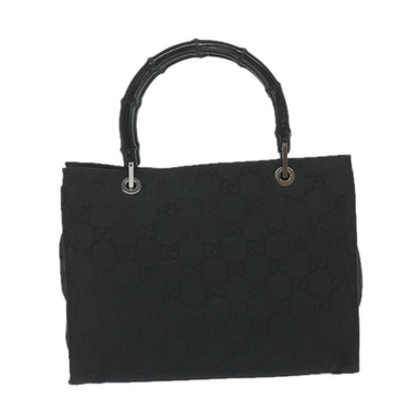 GUCCI GG Canvas Bamboo Hand Bag Black 002 1016 yk9603
