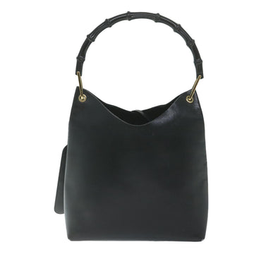 GUCCI Bamboo Shoulder Bag Leather Black 001 2058 yk9616