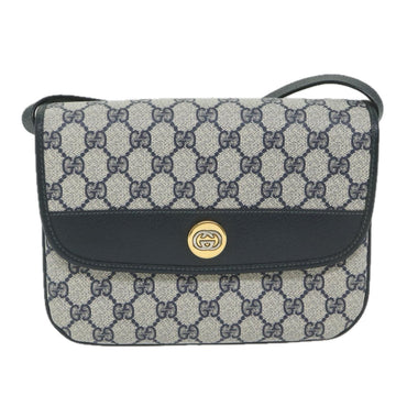 GUCCI GG Supreme Shoulder Bag PVC Leather Navy yk9675