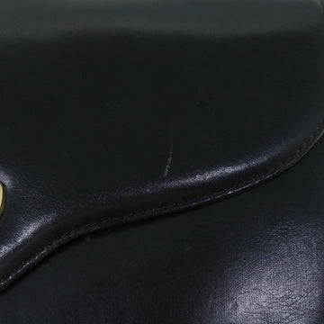 GUCCI Interlocking Shoulder Bag Leather Black yk9764