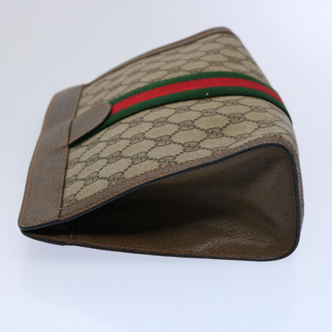 GUCCI GG Supreme Web Sherry Line Clutch Bag Beige Red 89 01 002 yk9803